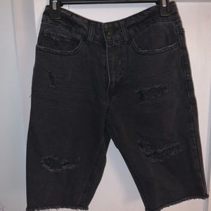 NWT Original Use Black Distressed Bermuda Shorts